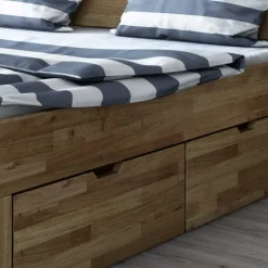 Discount Wohnen Wildeiche Schubkastenbett in modernem Design - Henrietta