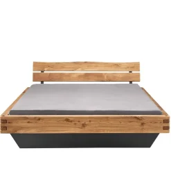 Discount Wohnen Wildeiche Schwebebett mit Naturkanten Kopfteil - Castro