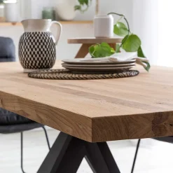 Discount Wohnen Wildeiche Tisch mit Spidergestell - Chroma