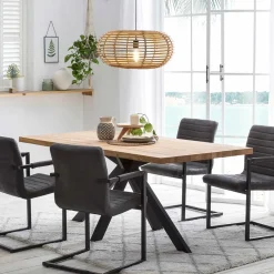 Discount Wohnen Wildeiche Tisch mit Spidergestell - Chroma