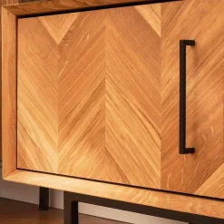 Clearance Wohnen Wildeiche TV Lowboard mit Fischgrät Design - Kerfa