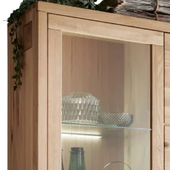 Clearance Wohnen Wildeiche Vitrinenschrank 103 cm breit - Embleys