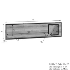 Best Wohnen Wildeiche Wandboard mit Hirnholz Applikation - Shipper