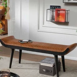 Best Wohnen Wohnraum Designbank aus echtem Leder - Yagov
