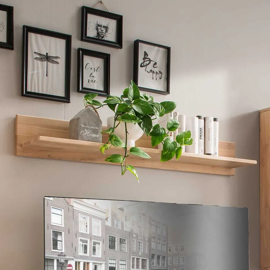 Clearance Wohnen Wohnraum Holzregal in Eiche Bianco - Dulciana
