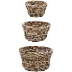 Wohnen Wohnraum Körbe aus Rattan Graubraun - Vodenas (dreiteilig)
