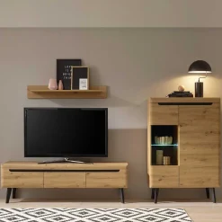 Sale Wohnen Wohnwand im Skandi Look Set - Olcian (dreiteilig)