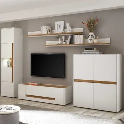 Online Wohnen Wohnzimmer Anbauwand 340 cm breit - Nonessia (fünfteilig)