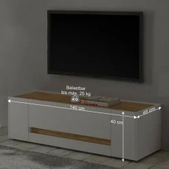 Online Wohnen Wohnzimmer Anbauwand 340 cm breit - Nonessia (fünfteilig)