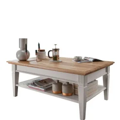 Discount Wohnen Wohnzimmer Couchtisch in Weiß & Eiche - Henry