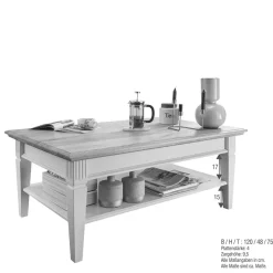 Discount Wohnen Wohnzimmer Couchtisch in Weiß & Eiche - Henry