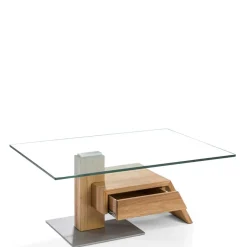 Wohnen Wohnzimmer Design-Glastisch mit Schublade - Ambia