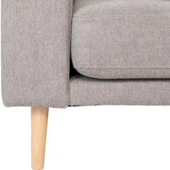 Best Wohnen Wohnzimmer Ecksofa in Hellgrau mit Buche - Lelyo