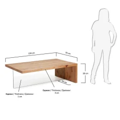 New Wohnen Wohnzimmer Eichentisch Bondoville mit Glas Fuß