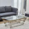 Hot Wohnen Wohnzimmer Glastisch mit Designgestell - Ludo