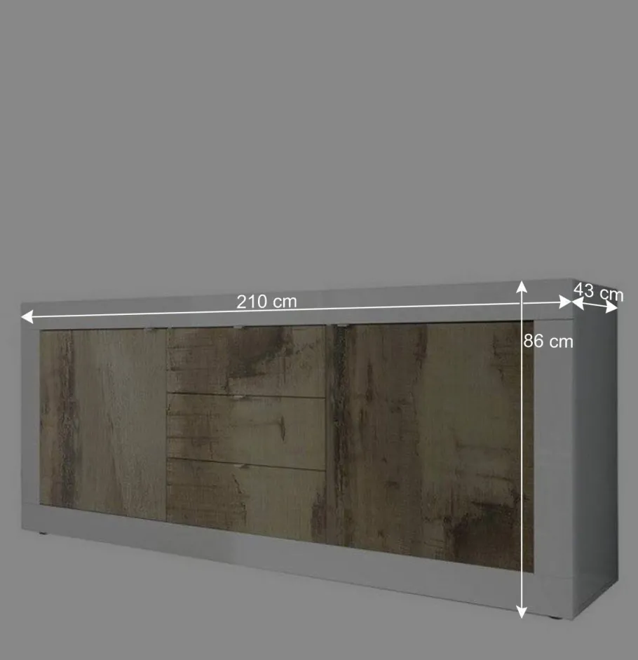 New Wohnen Wohnzimmer Highboard & Sideboard - Olvenion (zweiteilig)