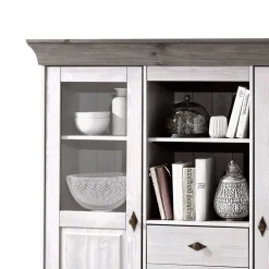 Wohnen Wohnzimmer Highboard Mirandesca in Grau Weiß