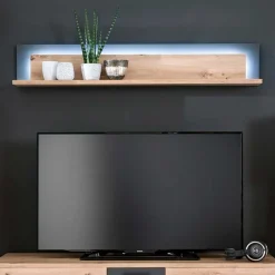 Sale Wohnen Wohnzimmer Hängeboard in Eichefarben & Grau - Vecenda