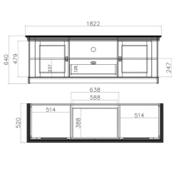 Discount Wohnen Wohnzimmer Landhausmöbel Set - Diatara (sechsteilig)