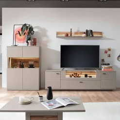 Sale Wohnen Wohnzimmer Möbelset in Grau - Teorina (dreiteilig)