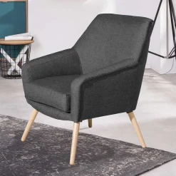 Best Wohnen Wohnzimmer Polstersessel in Dunkelgrau - Rubin