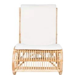 New Wohnen Wohnzimmer Rattan Loungestuhl in Natur - Abramas