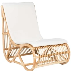 New Wohnen Wohnzimmer Rattan Loungestuhl in Natur - Abramas