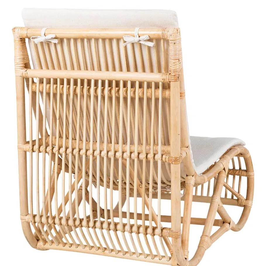 New Wohnen Wohnzimmer Rattan Loungestuhl in Natur - Abramas