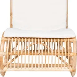 New Wohnen Wohnzimmer Rattan Loungestuhl in Natur - Abramas