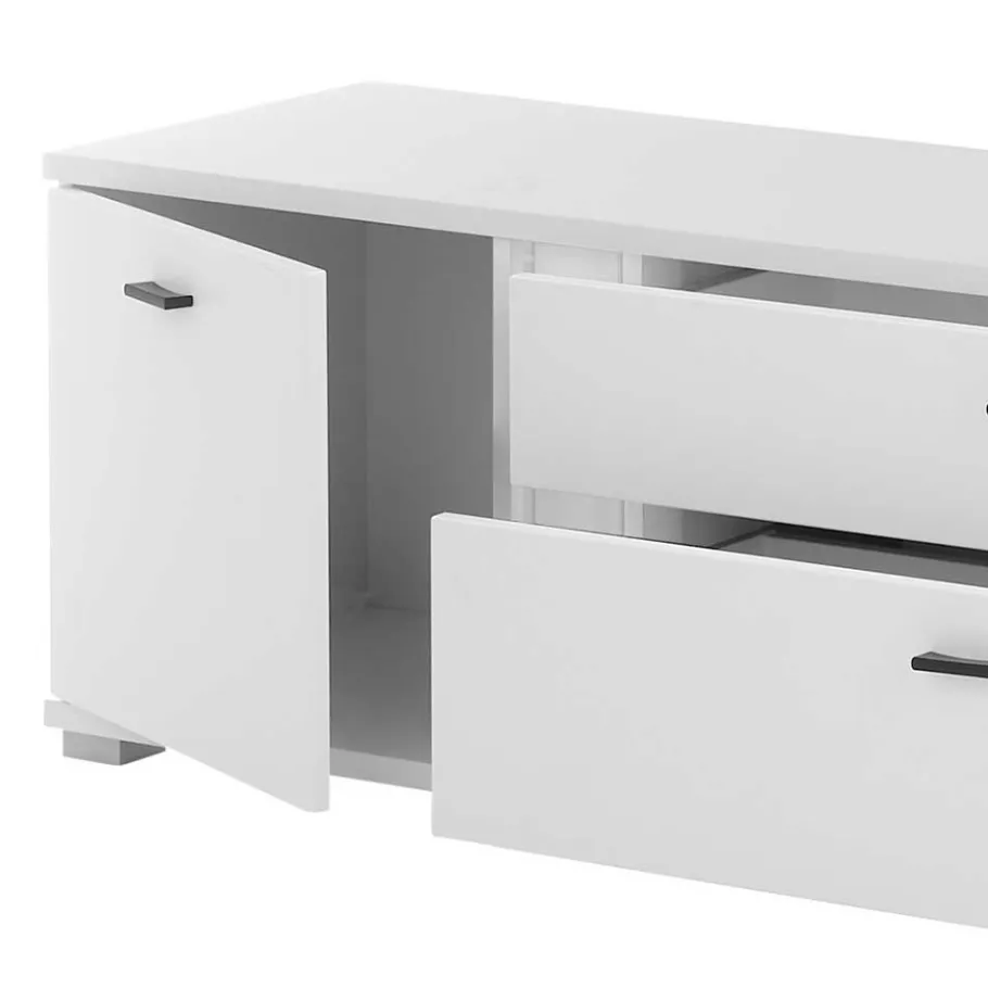 Clearance Wohnen Wohnzimmer Schrank & Regal Set in Weiß - Tirol (vierteilig)