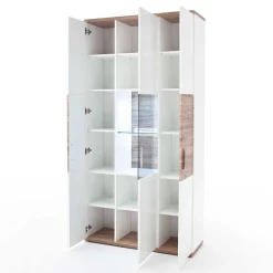 New Wohnen Wohnzimmer Schrank in Weiß Glanz - Icadro