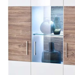 New Wohnen Wohnzimmer Schrank in Weiß Glanz - Icadro