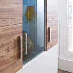 New Wohnen Wohnzimmer Schrank in Weiß Glanz - Icadro