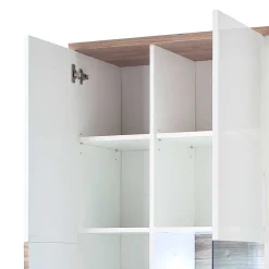 New Wohnen Wohnzimmer Schrank in Weiß Glanz - Icadro