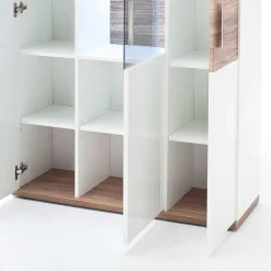 New Wohnen Wohnzimmer Schrank in Weiß Glanz - Icadro