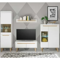 Best Wohnen Wohnzimmer Schrankset im Skandi Design - Ginko (vierteilig)