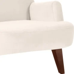 New Wohnen Wohnzimmer Sessel in Cremeweiß Samtvelours - Chalil