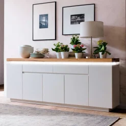 Online Wohnen Wohnzimmer Sideboard Zelda mit LED Beleuchtung