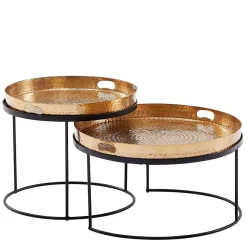 Clearance Wohnen Wohnzimmer Tablett-Tische in Gold - Viborg (zweiteilig)