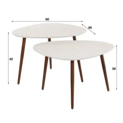 Best Wohnen Wohnzimmer Tisch Duo in Wankelform - Percos (zweiteilig)