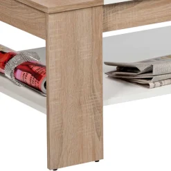 Online Wohnen Wohnzimmer Tisch in Weiß & Sonoma-Eiche - Dranico