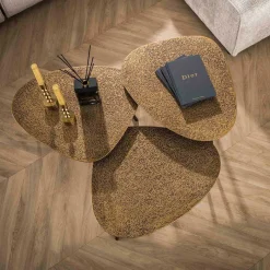 Outlet Wohnen Wohnzimmer Tisch Trio Wankelform - Emra (dreiteilig)