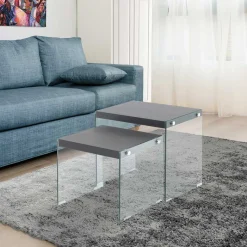Hot Wohnen Wohnzimmer Tische mit Wangen-Gestell - Yarisis (zweiteilig)