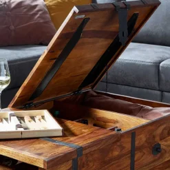 Online Wohnen Wohnzimmer Truhentisch mit Weinregal - Ovalle