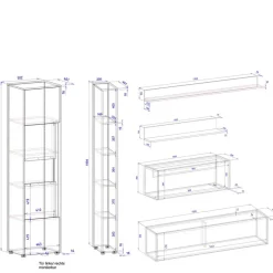 Wohnen Wohnzimmer TV-Anbauwand Set - Ahilav (sechsteilig)