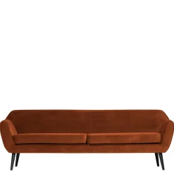 Wohnen Wohnzimmer Viersitzer Samtsofa in Rost Braun - Apkena