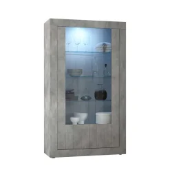 Sale Wohnen Wohnzimmer Vitrine in Beton Optik - Vareika