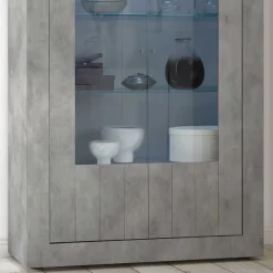 Sale Wohnen Wohnzimmer Vitrine in Beton Optik - Vareika