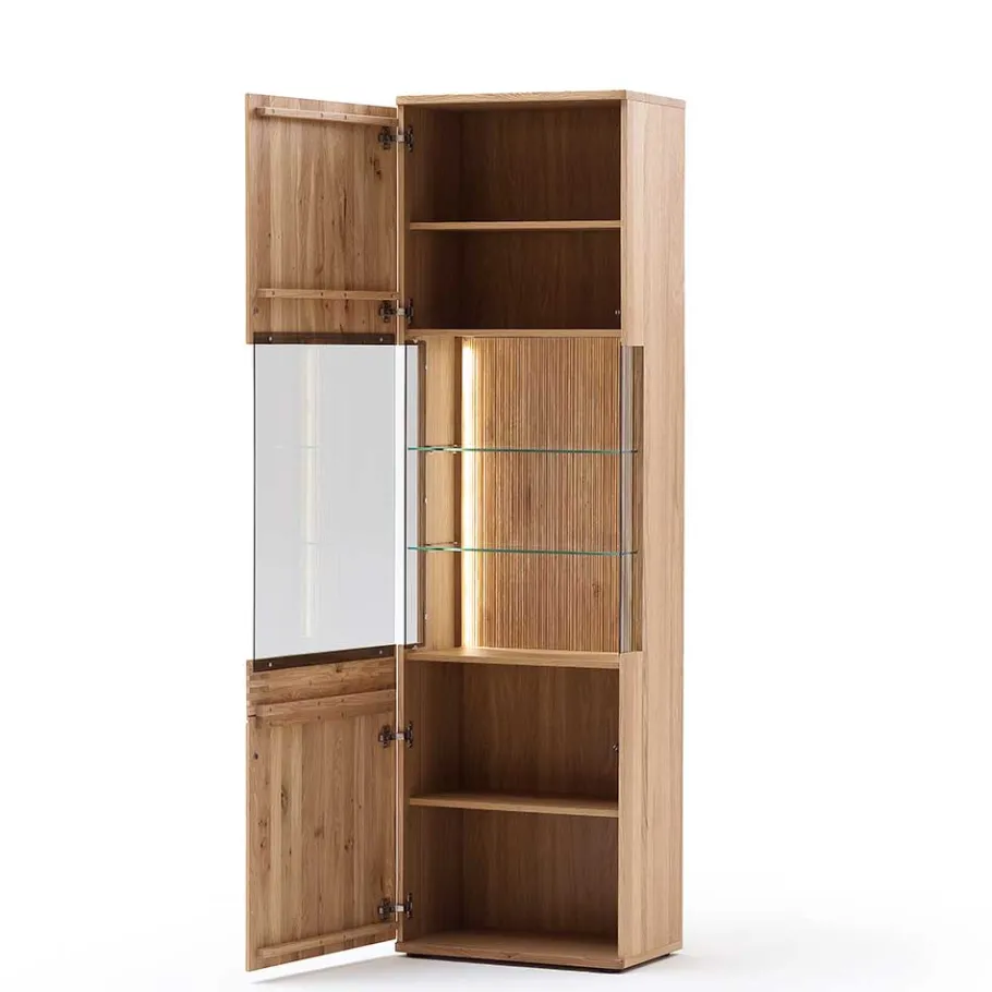 Clearance Wohnen Wohnzimmer Vitrine in Eiche Bianco geölt - Crupean