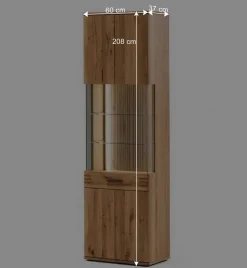 Clearance Wohnen Wohnzimmer Vitrine in Eiche Bianco geölt - Crupean